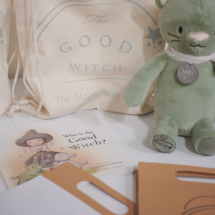 Indi the Dream Cat - Twin bundle - The Good Witch with book, bags and notepads
